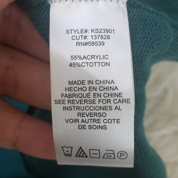 KUT From The Kloth Teal Square Shoulder Sweater - Picture 6 of 7